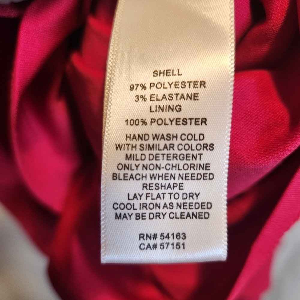 Eliza J Fuchsia Pink Tiered Ruffled Hem Sheath Crepe Cap Sleeve Dress Size 10P - Picture 10 of 10